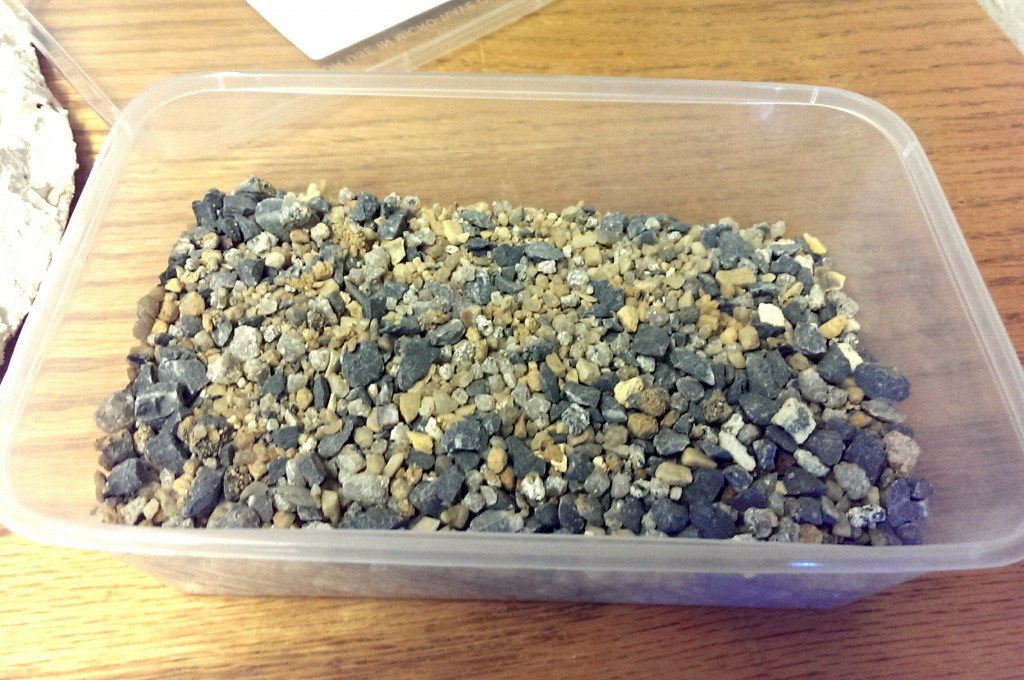 Then grab my box of trusty sand and various grades of gravel