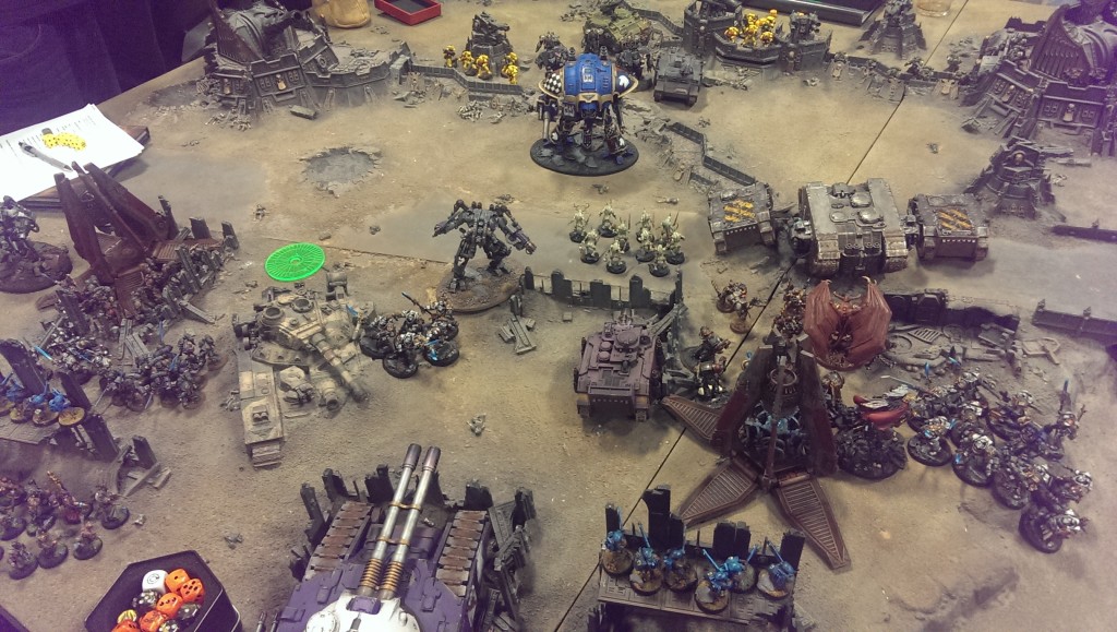 End of turn 1 and the Loyalists drop into the Traitor lines
